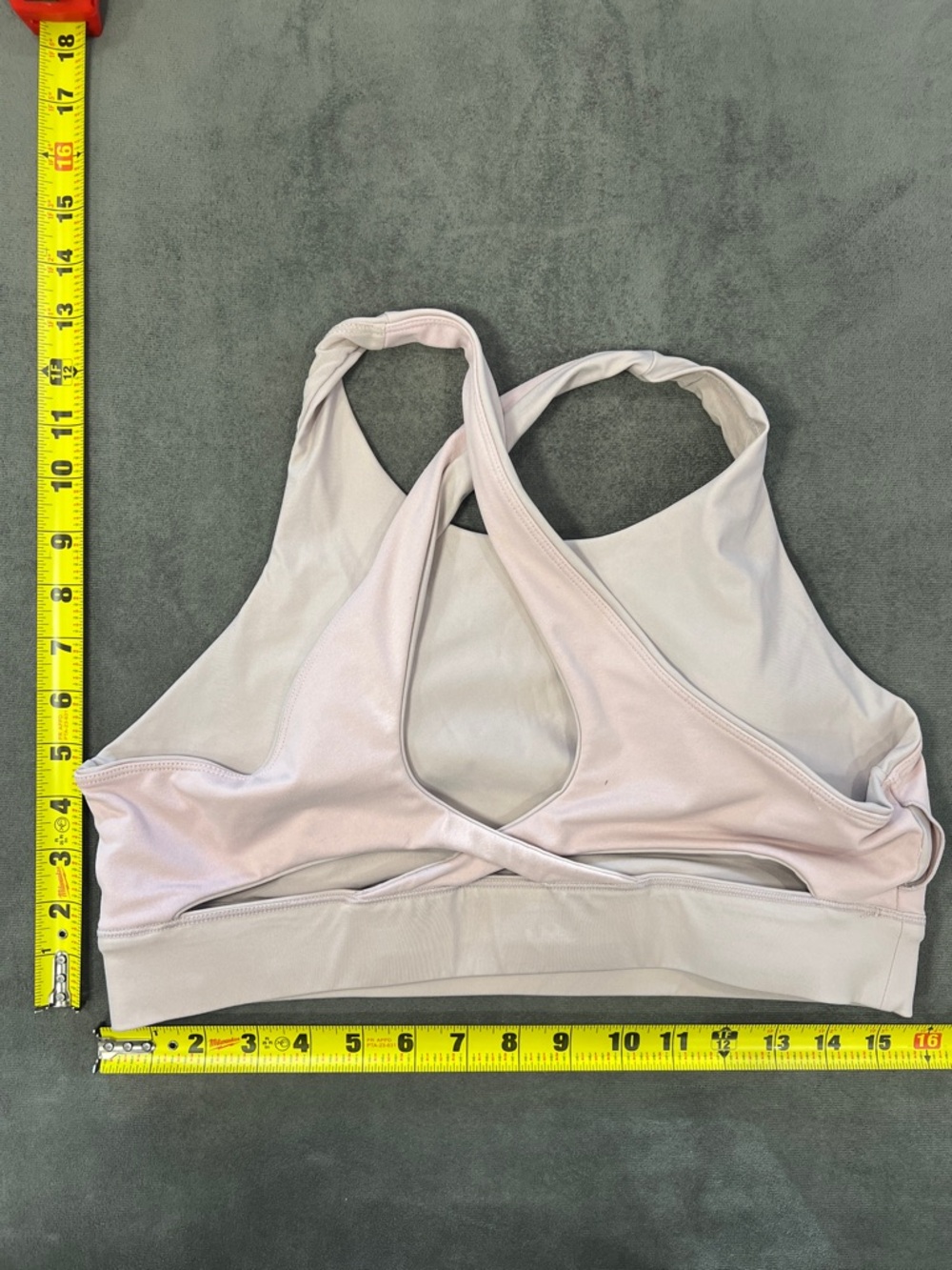 Fabletics Light Mauve High-Neck Sports Bra with Logo Band L/XL - Picture 8 of 8